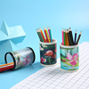 Simplicity PP Round pen holder originality Lovely DIY transparent Scrub pen container student Stationery storage box