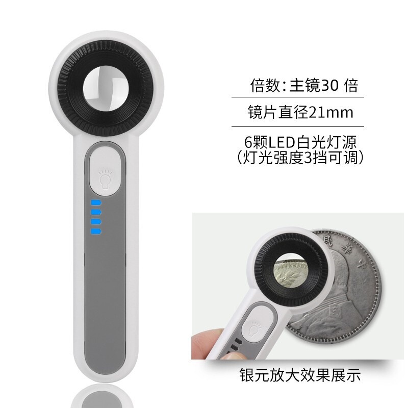 Sunfire 3710 充電式 HD 30 倍ハンドヘルド拡大鏡 LED ライトアンティークジュエリーダイヤモンド鑑定|undefined