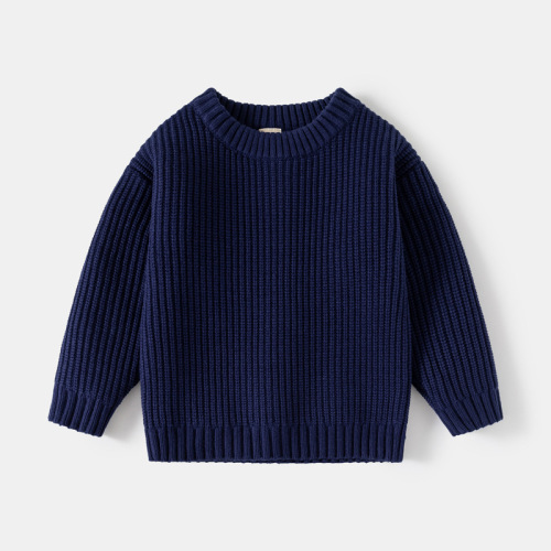 Cross-border children's clothing warm sweater one piece shipment 25 autumn and winter new boys' seven needle core yarn knitted bottom sweater 