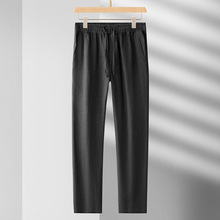 新款亚麻裤子男夏季薄款苎麻长裤男士休闲裤纯色宽松直筒裤616
