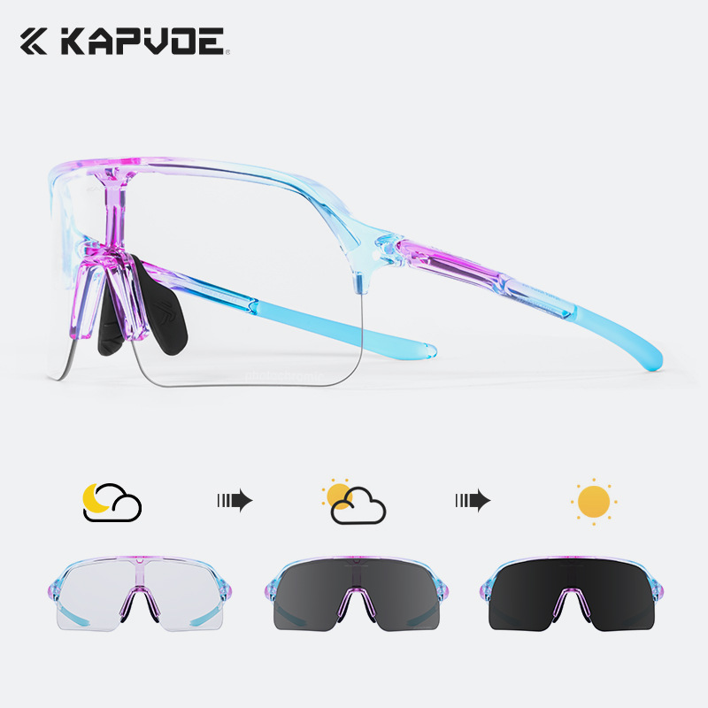 Gafas de Ciclismo Deportivo TR90 Fotocromático A prueba de viento Protección UV para Deportes al Aire Libre