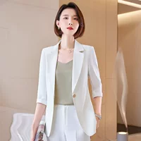 Blue spring summer thin classic suit jacket for leisure, high-end, for teenagers