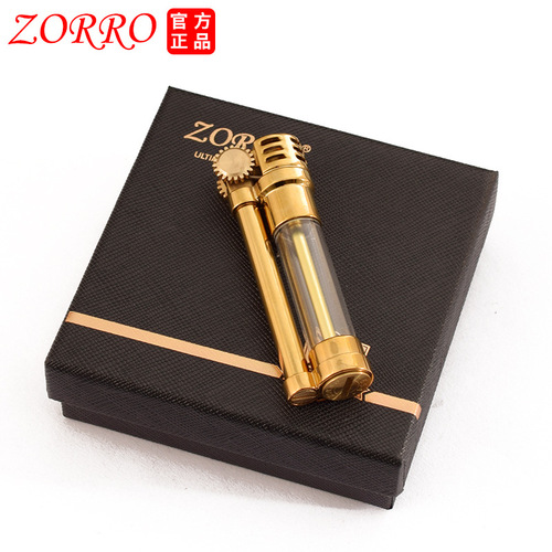 Zorro kerosene lighter 654 transparent small creative old-fashioned grinding wheel portable pendant metal lighter wholesale