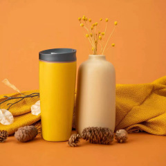 国境を越えた新しいオバラコーヒーカップ、シンプルでファッショナブルなステンレス製魔法瓶カップ、学生用ポータブルタンブラー