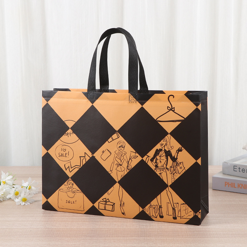 Bolso grueso de tela no tejida Bolso de compras de ropa no tejida para hombre Bolso de mano de regalo con impresión en color de película