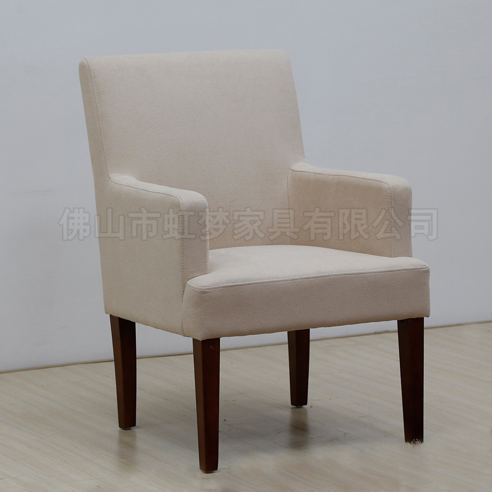 Off-White Linen Soft-Covered Sofa Armchair Hotel Presidential Guest Room Leisure Negotiation Chair Western Cafe Sofa Chair