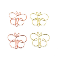Wholesale factory butterfly shaped metal paper clips, colorful cartoon clips, creative paper clips, unique patterned clips