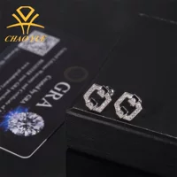 Внешняя торговля горячие ювелирные изделия квадратные 2,0 мм персонализированные серьги-гвоздики 925 серебряные vvs уличные мужчины и женщины европейские и американские модные серьги
