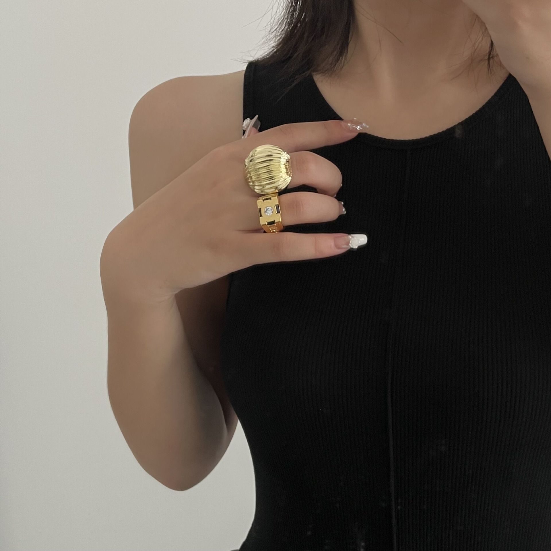 Fashion Geometric Alloy Plating Zircon Womenu0027S Rings 1 Piece