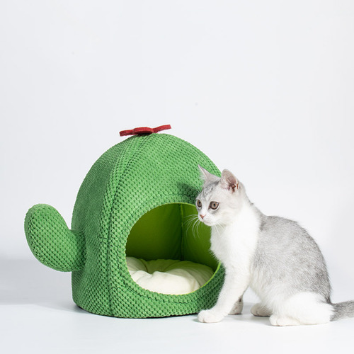 New Cross-border Cactus Pet Bed Cat Bed Warm Dog Bed Autumn and Winter House Bed Cross-border Wholesale