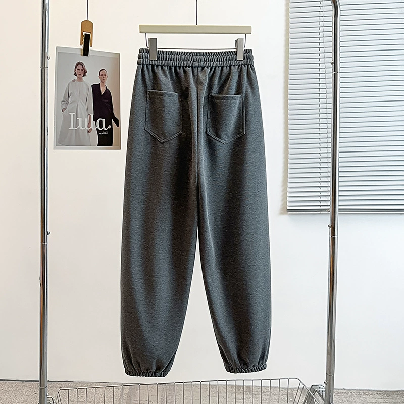Autumn trousers, leggings for leisure, plus size, fitted