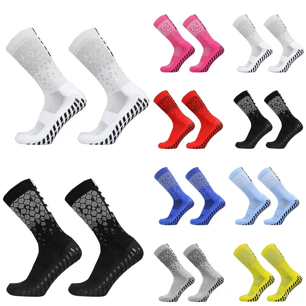 Football socks with mesh towel bottom, professional competition training non-slip football socks, mid-calf thickened socks with rubber dots