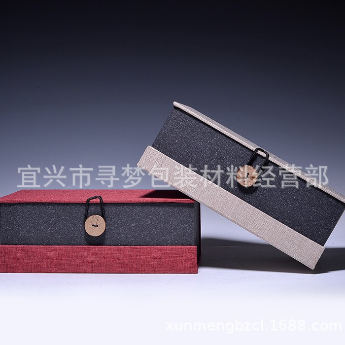 锦盒紫砂壶建盏包装盒子礼品瓷器亚麻布印章铜香炉铁壶酒瓶坛
