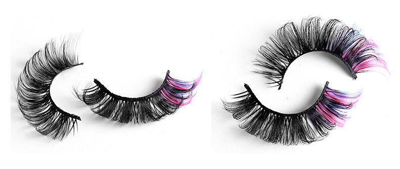 50g Weight False Eyelashes Makeup Tools Types 7 Pairs Quantity Imitation Mink Material Multicolor Pattern Fashion Style Popular High Imitation Mink Hair Color Thick Curl False Eyelashes 7