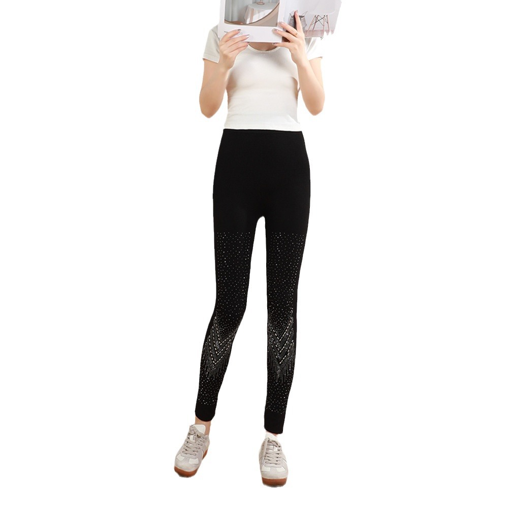 Women's Clothing hot diamond leggings letter high waist hip lifting leggings for women all match outer wear slimming yoga pants_voghion.com