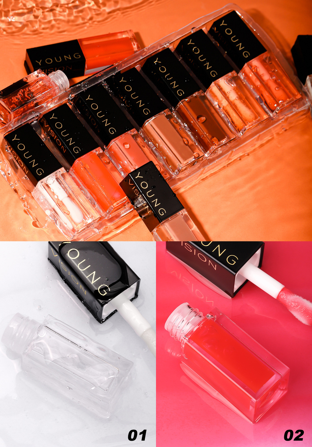YOUNG VISION 7-color Mirror Lip Oil Set Dudu Lip Liquid Lipstick Lip Gloss Item Picture