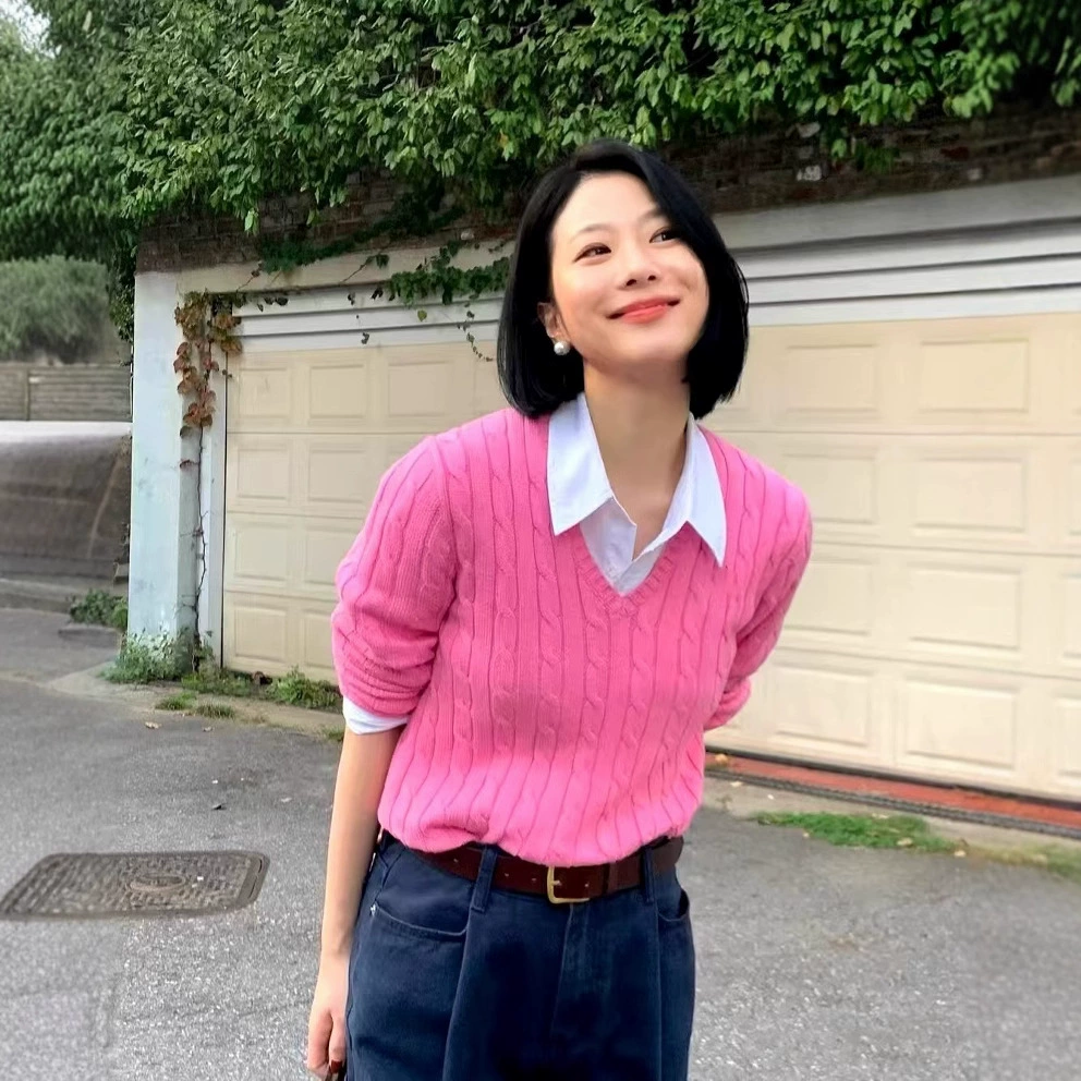 Женский универсальный кардиган из чистого хлопка с V-образным вырезом, вязаный косами, с вышитым логотипом пони и оборками RL