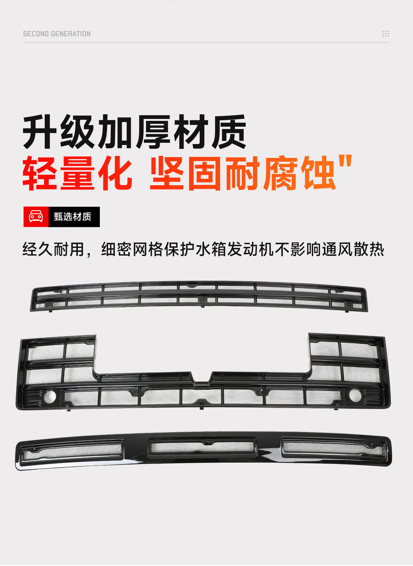 Great Wall H10 front grille insect-proof net, mosquito-proof water tank net, grille non-removable snap-on integrated protective net modification part