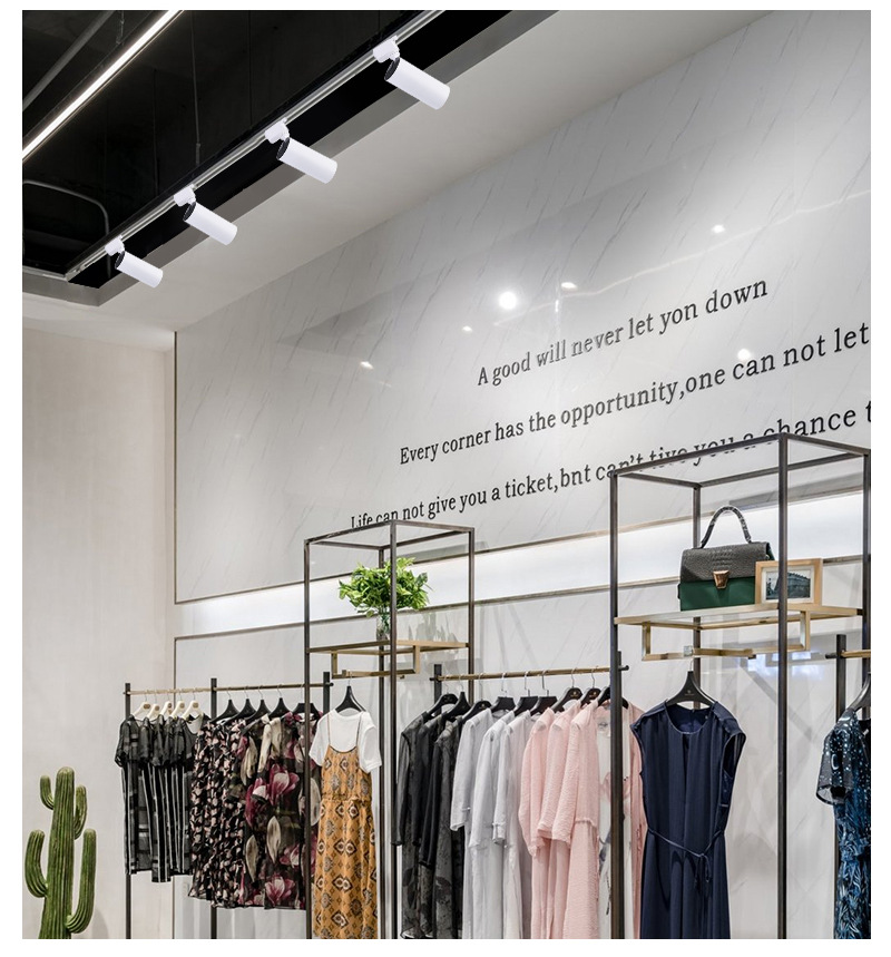 LED轨道灯批发高显指服装店射灯商用COB轨道射灯