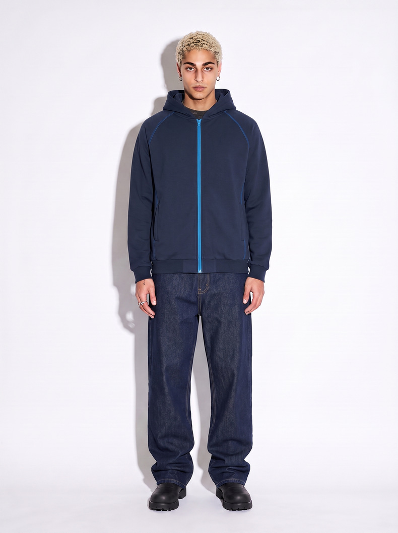 Inflation 325g Fleece Color-Block Zip Hoodie