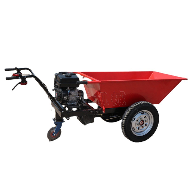 建筑工地汽油翻斗车手推汽油三轮车农用三轮拉货车小型推拉运输车