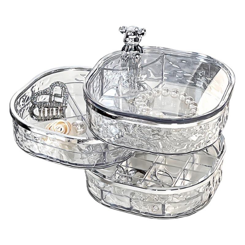 Pendientes giratorios Caja de almacenamiento de joyas Alta gama Exquisita nueva horquilla Collar de anillo de pelo Pendientes Caja a prueba de polvo Sentido avanzado