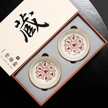 汝窑六字真言普洱杯功夫茶杯家用个人专用高档主人杯陶瓷喝茶杯子