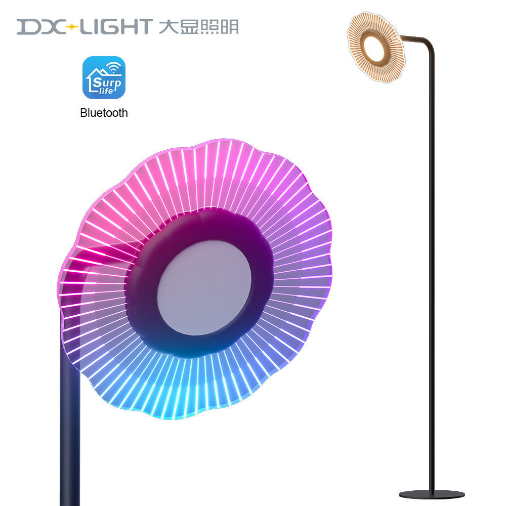 Transfronterizo sala de estar nórdica lámpara de piso led cielo luz de piso bluetooth luz de piso rgb luz de atmósfera de sala de transmisión directa image 7