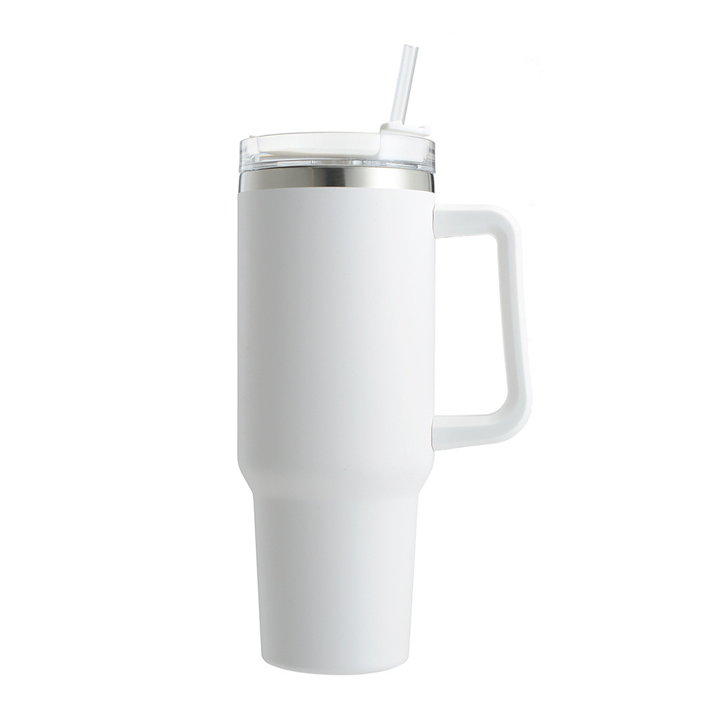 Taza térmica de acero inoxidable 304 de 40oz, vaso de coche con asa y pajita, nuevo modelo Amazon