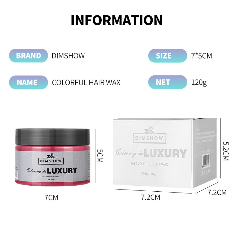 DIMSHOW Disposable colorful Styling Hair wax, natural and colorful, Grandma gray, silver and blue undefined
