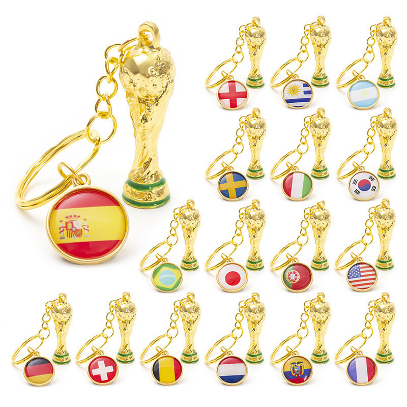 2022 World Cup Metal Pendant Football Souvenir Keychain Key Accessories Ball Game Gift Birthday Gift
