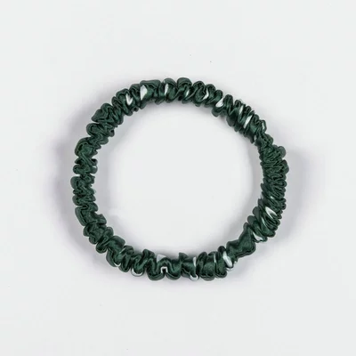 Saç üçün rezinlər: Ponytail Holder Trendy Elastic Band - green-and-white-dots-16-mmi