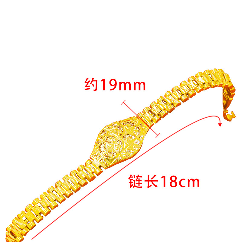 Imitación 24K Cadena de reloj de oro mujer en línea Red Live stall Vietnam arena oro pulsera transfronteriza fábrica de accesorios al por mayor