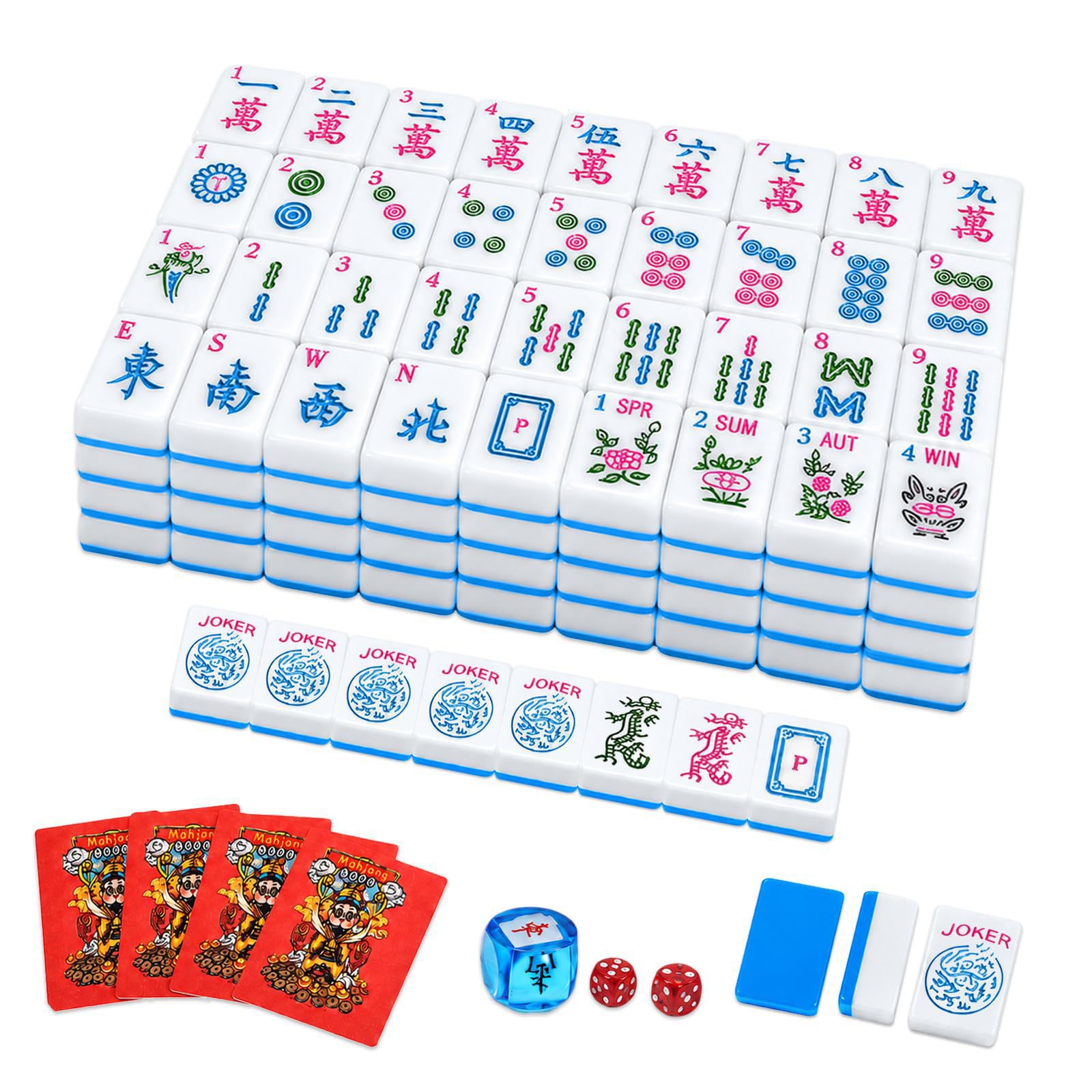 Amazon Cross-Border New American Mahjong Mini Travel Mahjong Portable Two-Color Small Mahjong Hand-Pressed Household Mahjong