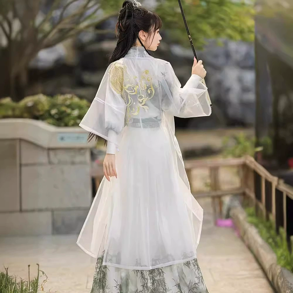 Оригинальный ханьфу 2025, новый стиль [Молодой Герой], рубашка в стиле династии Сун, длиной до талии, с элементами китайской живописи, унисекс, подходит для повседневной носки.