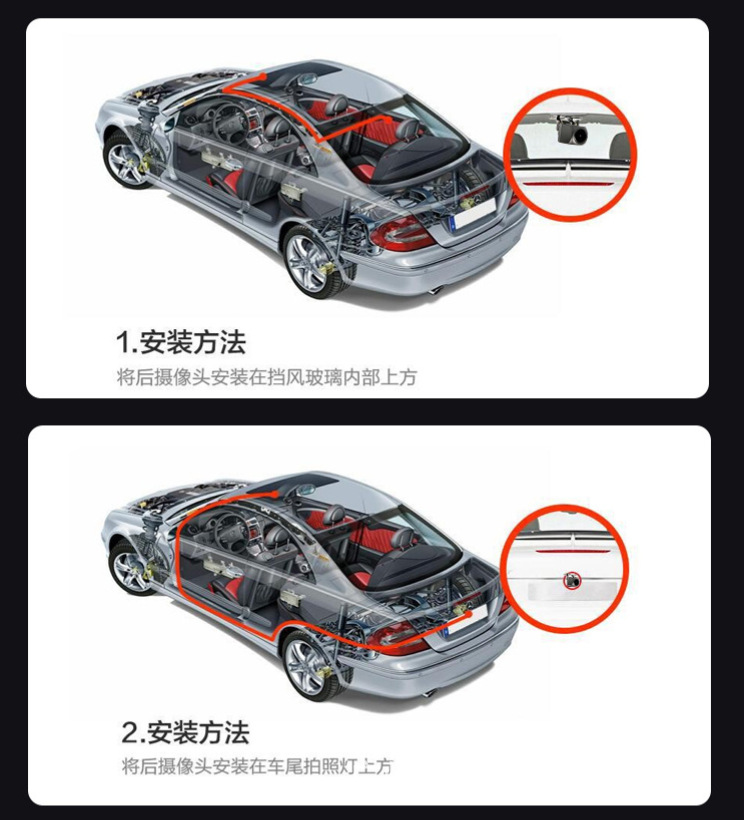 USB Driving Recorder Hd 1080P Driving Recorder Reversing Image Front and Rear Dual Recording Driving Recorder