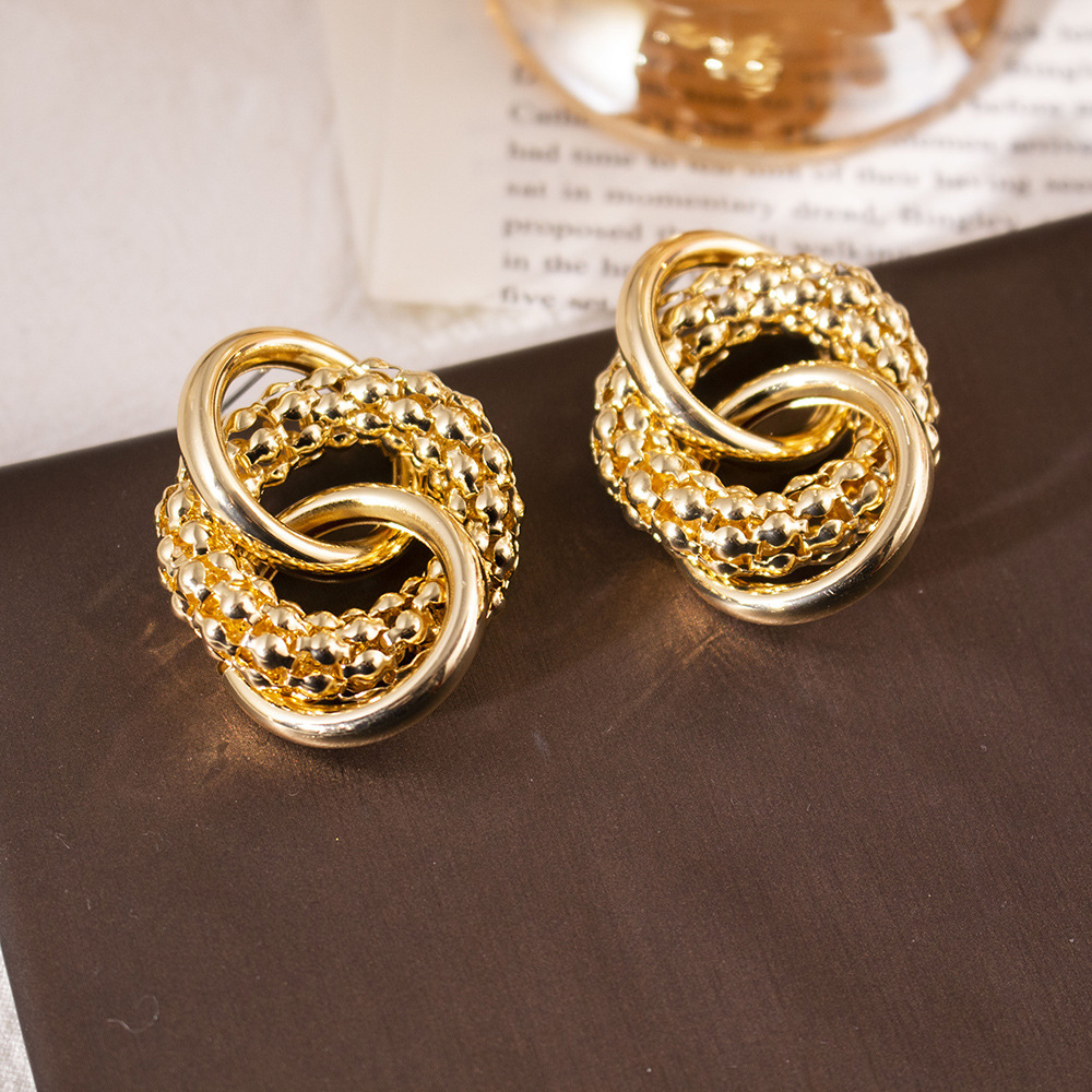 20# ring buckle circle earrings
