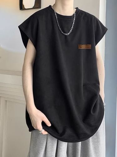 Men's Summer Trend Brand Sport CROP TOP Tank Top American Heavyweight Loose Upper Shirt