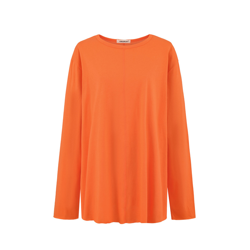 210-European and American Style Spicy Girl Round Neck Long-Sleeved T-Shirt for Women 2026 Spring and Summer New Sexy Slimming Look Bottoming Shirt Top
