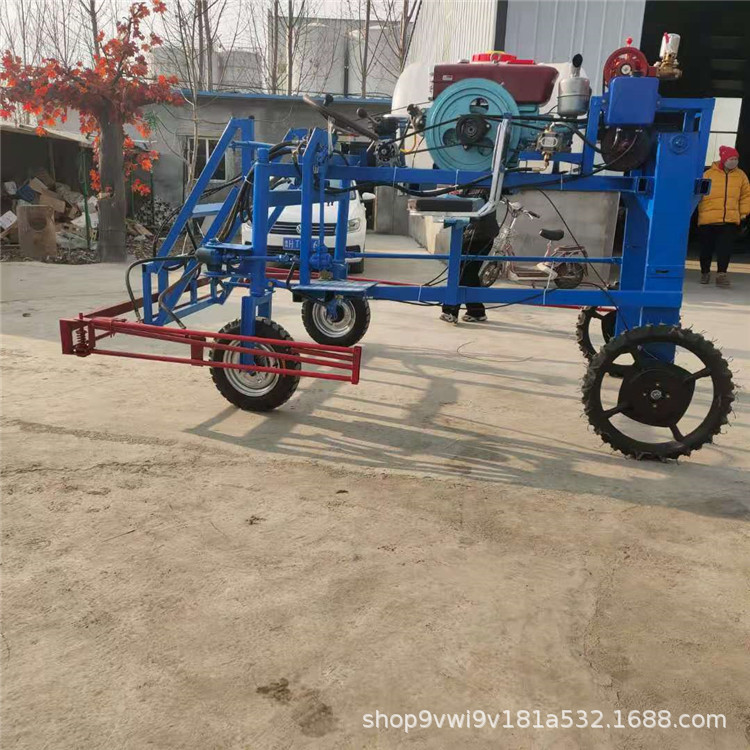 自走式四轮打药机 15马力柴油机 液压升降液压折叠玉米小麦打药机