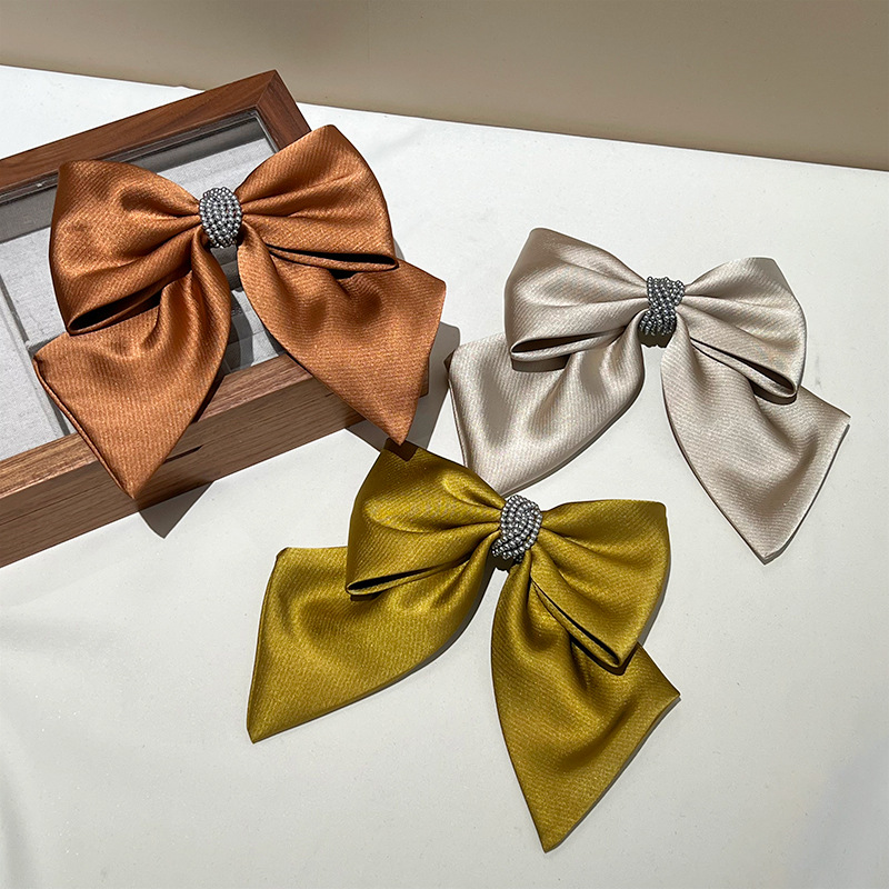 Women's Casual Sweet Bow Knot Cloth Beads Hair Clip display picture 4