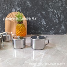 不锈钢调料罐油泼辣子带盖糖盅罐加厚调料盒商用厨房家用辣椒油罐