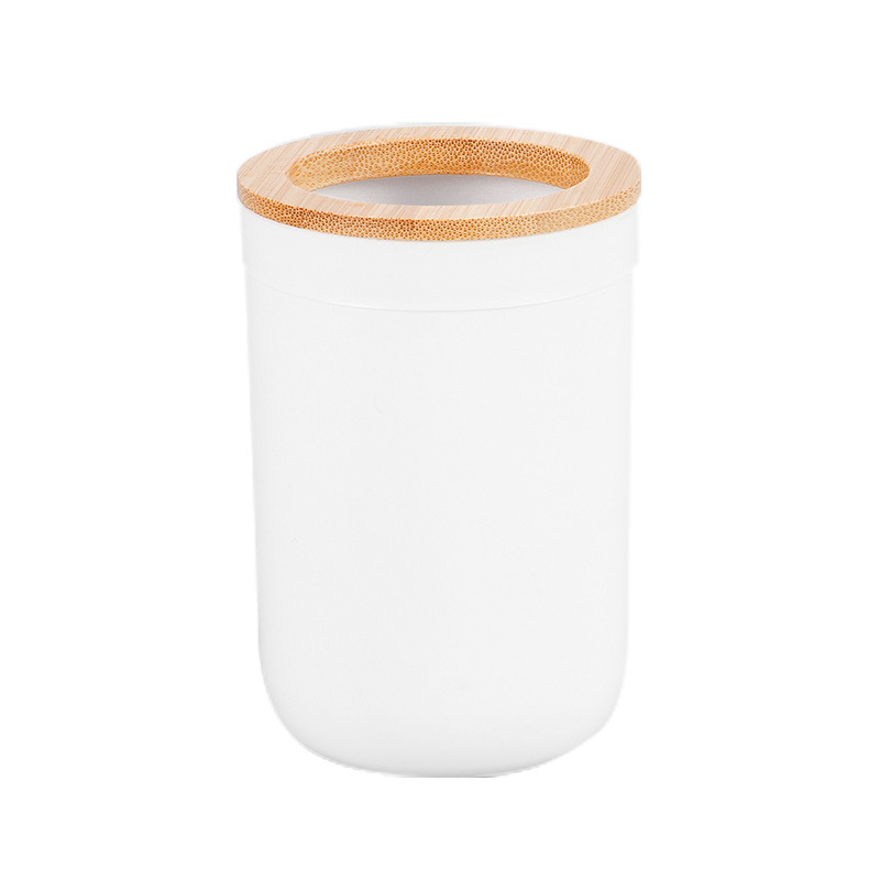 Tapa de bambú titular de cepillo de dientes taza de lavado de plástico enjuague bucal titular de la taza de baño estante de almacenamiento de pasta de dientes estante de almacenamiento de cepillo de dientes