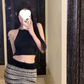 减龄纯欲风辣妹性感高腰包臀半身裙春夏款防掉拼色复古气质针织