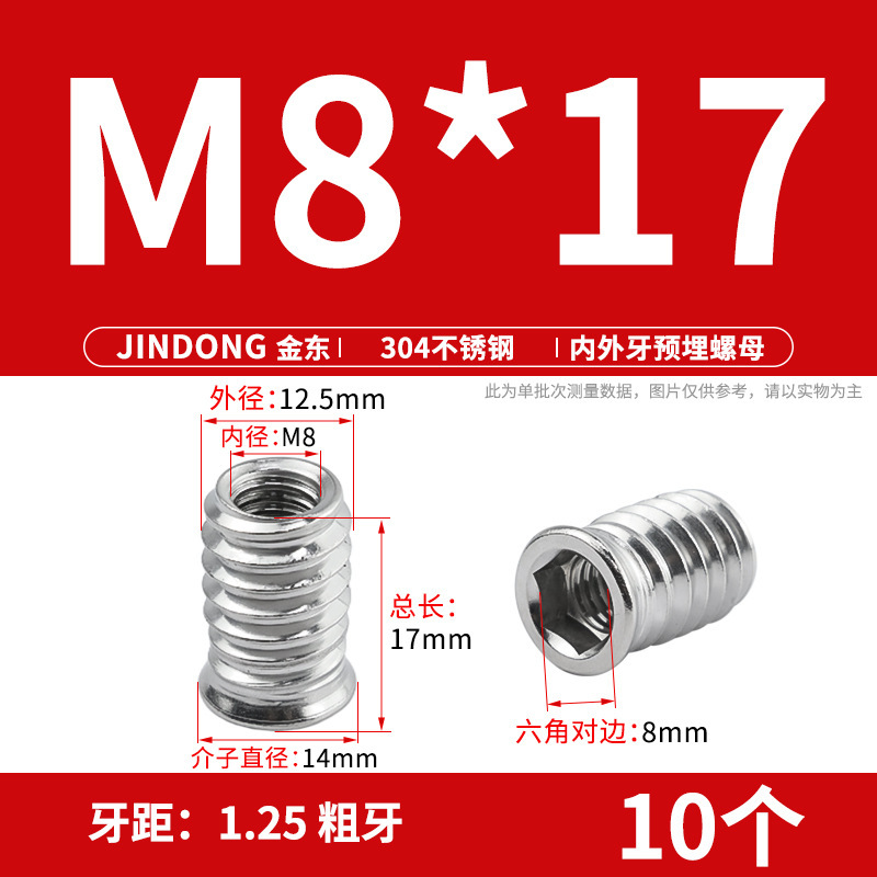 304 ステンレス鋼の内外ネジ埋め込みナット家具セットナット六角穴付き皿ネジネジファームウェア|undefined