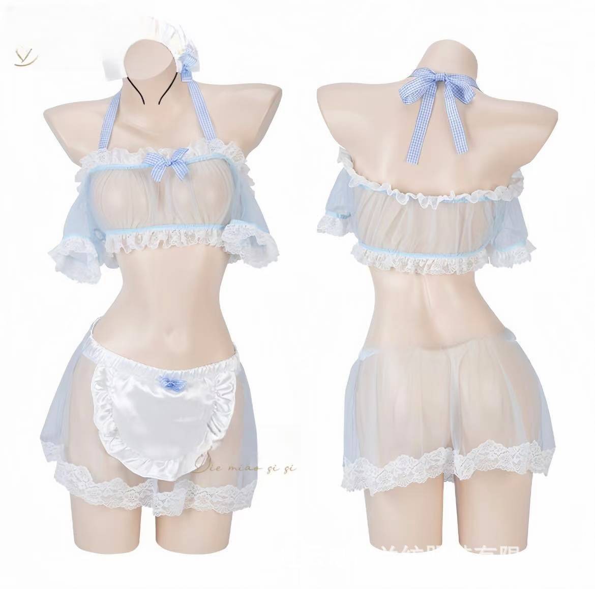 Nurse Maid Roleplay Costume Dress with Cape, Polyester Sling Uniform — detail image 2