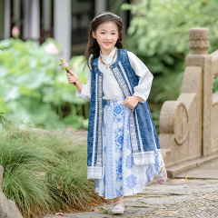 2025秋季新款中国风唐装古风汉服新中式比甲三件套表演拍照表演服