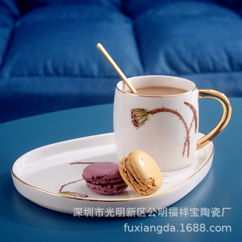 新款陶瓷咖啡杯碟礼盒套装个性创意金边欧式小奢华咖啡杯结婚礼物