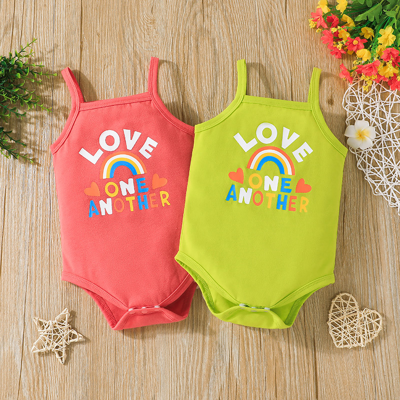 2022 Summer Fashion Infant  Letter Printing Sleeveless Jumpsuit display picture 1