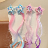 Хвостик в стиле пони-тейл, детский милый парик с косичкой для принцессы, мультяшный аксессуар для волос для девочек, кудрявая заколка для волос